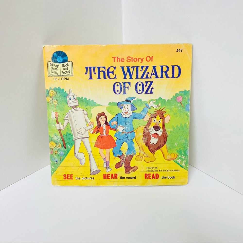 Vintage The Wizard of Oz Book & Vinyl Record See Hear Read Disney 1978 Classic